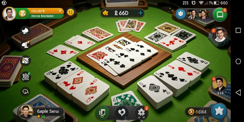 Tampilan gameplay seru dalam permainan Gaple di 66D.