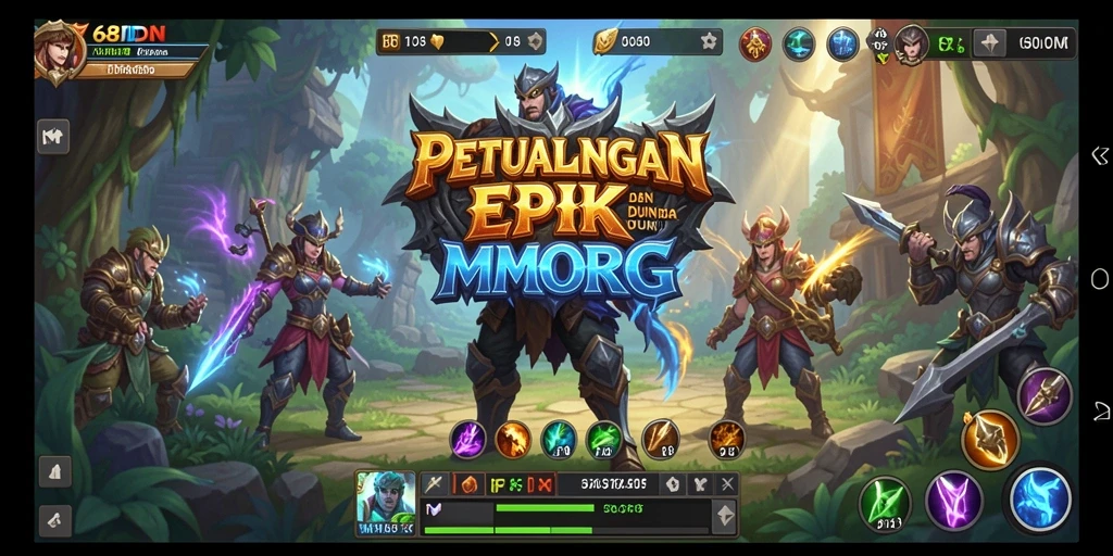 Screenshot utama 68IDN menampilkan pertarungan MMORPG yang mendebarkan.