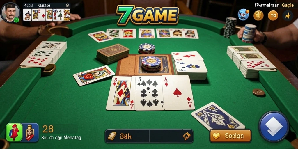 Tampilan permainan Gaple yang menarik di 7GAME.