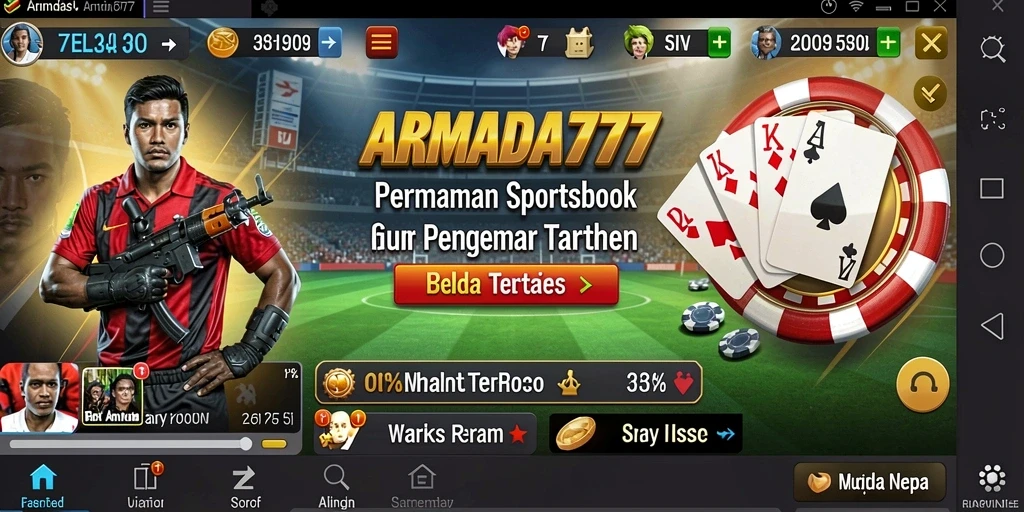 Tampilan antarmuka menarik dari ARMADA777 saat melakukan taruhan olahraga.