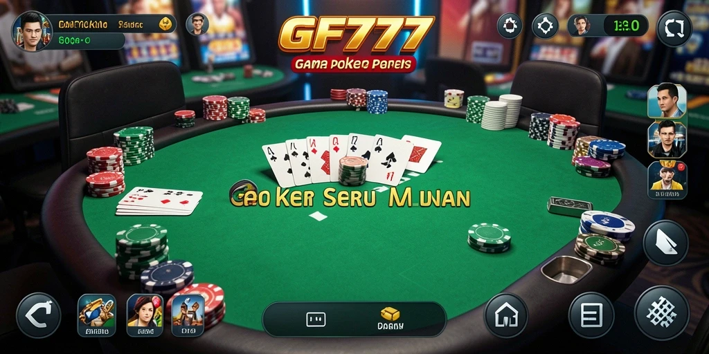 Tampilan gameplay Poker yang menarik dan interaktif di GF777.