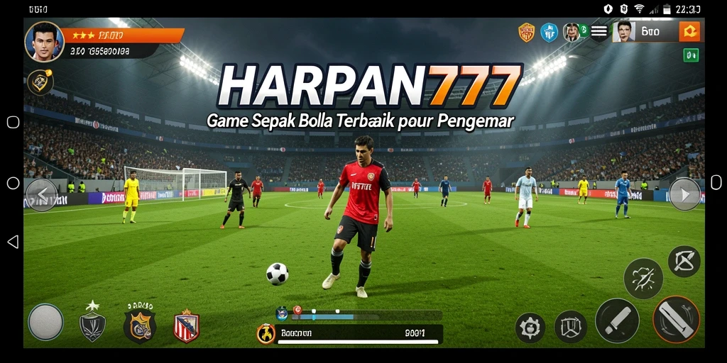 Screenshot dari gameplay sepak bola yang seru di HARAPAN777.