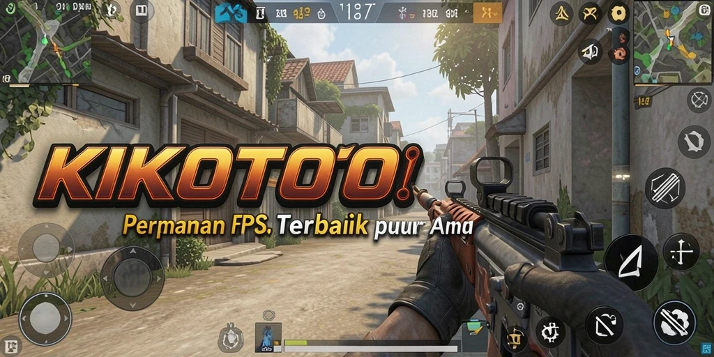 Screenshot dari gameplay intens KIKOTOTO dengan aksi tembak-menembak yang mendebarkan.
