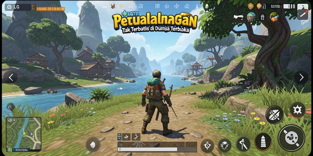 Tampilan gameplay luar biasa dari LG111 di dunia terbuka.