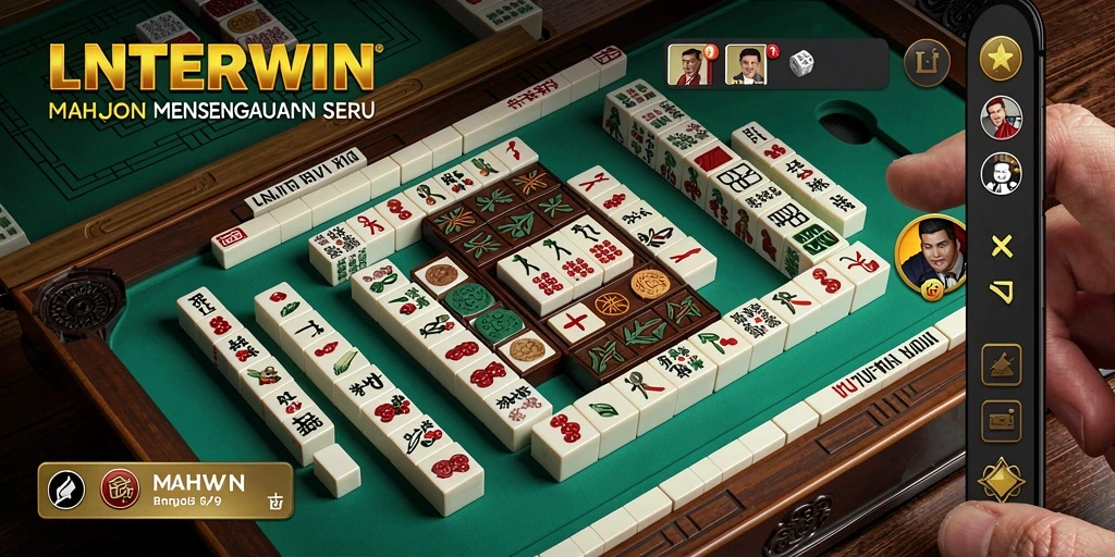 Tampilan menarik dari gameplay Mahjong LNTERWIN yang menantang.