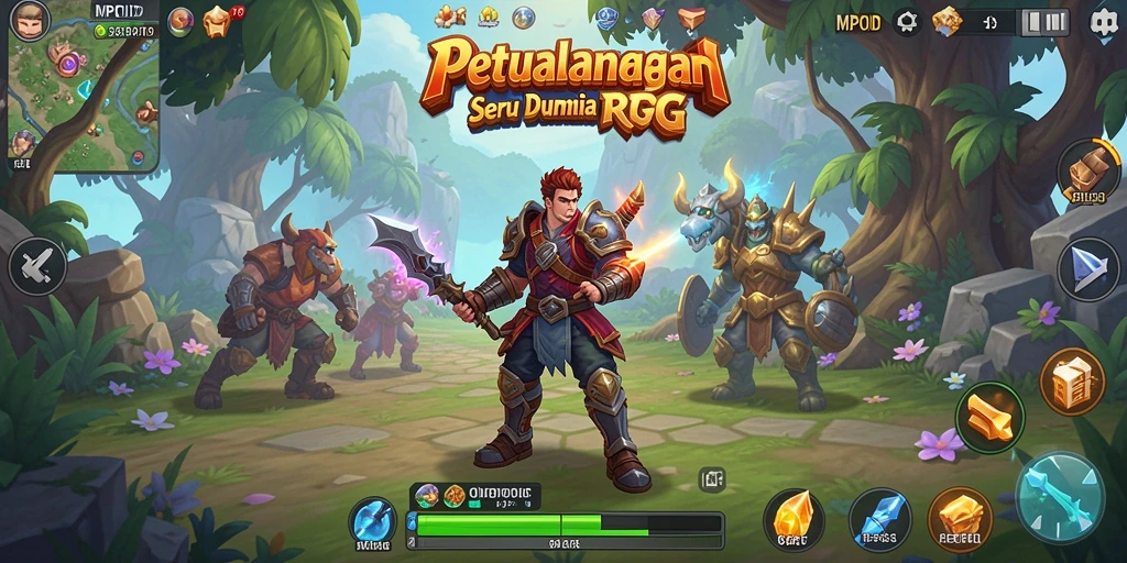 Tampilan gameplay MPOID dengan petualangan RPG yang mendebarkan.
