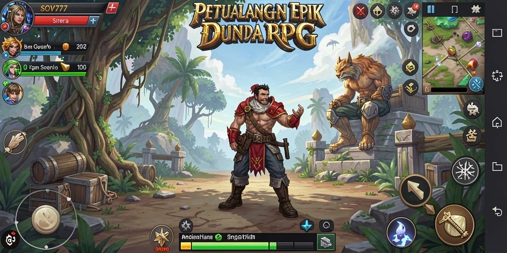 Screenshot SOV777 menampilkan aksi pertarungan seru dalam permainan RPG.