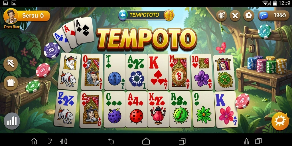 Screenshot TEMPOTOTO menampilkan aksi seru permainan Domino.